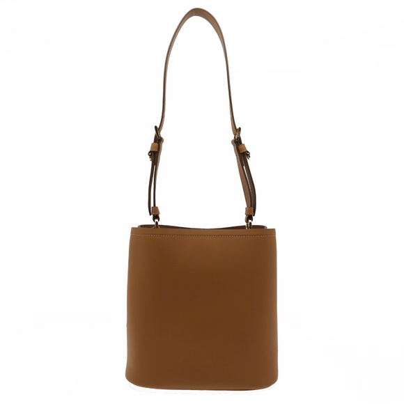 Prada Bucket Shoulder Bag Brown Leather 1BB080 New